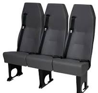 Alpha Triple Highback Passenger Seat - Black Vinyl / No Armrests Required