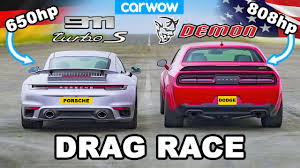 View vehicle info and pictures on auto.com. Dodge Challenger Demon V Porsche 911 Turbo S Drag Race Youtube