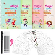 Pen and ink on paper. Buy 4 Pieces English Magic Practice Copybook Children Handwriting Magic Writing Paste Before School Kids Number Math Alphabet Drawing Magic Calligraphy With 12 Templates Pens Set For Kids Classic Style Online In