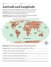 Latitude and geographic coordinates coordinate values for latitude and longitude great circle a circle formed on the globe by a plane that passes through the center of the sphere for example the equator. Latitude And Longitude Worksheet Education Com