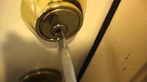 The ones with a small hole instead of keyhole are super easy to unlock with a flathead screwdriver. How To Open Any Locked Door With A Knife Youtube