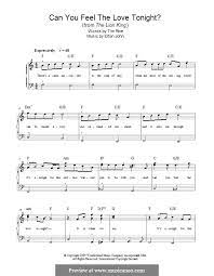 Maybe you would like to learn more about one of these? Can You Feel The Love Tonight From The Lion King For Piano Von E John Auf Musicaneo