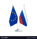 Flags of european union and russia Royalty Free Vector Image