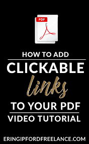 Design Tutorials How To Create Clickable Links In Your Pdfs Tutorial Design Tutorials Clickbank