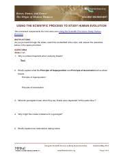 Make a worksheet for free! Scientific Process Human Evolution Click Learn Worksheet Pdf The Mbones Aking Ostones F The Fittest And Genes The Making Of The Fittest Natural Nd Course Hero