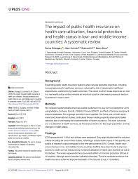 It is the'hope of ministry of health that health insurance becomes the main vehicle. Pdf The Impact Of Public Health Insurance On Health Care Utilisation Financial Protection And Health Status In Low And Middle Income Countries A Systematic Review