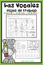 Las Vocales Hojas De Trabajo Spanish Vowels Practice Pages Vowel Worksheets Bilingual Teaching Spanish Language Learning