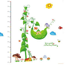 Us 6 43 8 Off Hot Sale Baby Height Carton Green Pea Mushroom Children Height Chart Wall Stickers Kids Rooms Nursery Home Decor Wallpaper Mural In