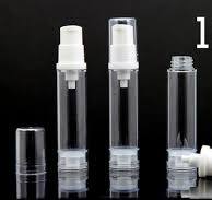 Free shipping - Empty Airless Pump bottles Transparent White Clear 10ml