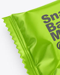 Download Glossy Snack Bar Mockup In Flow Pack Mockups On Yellow Images Object Mockups