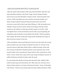 Pdf Qada Dan Qadar Menurut Ulama Kalam Gladice Maya Academia Edu
