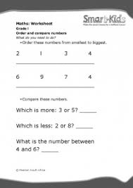 Boost your child's understanding of geometry dimensions with this worksheet that challenges her to match 2d and 3d shapes. Grade 1 Maths Worksheet Order And Compare Numbers Smartkids