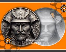 Samurai Portrait for 3d Laser Engraving With Height Map