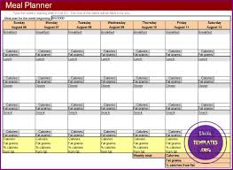 meal planner template exceltemplates org