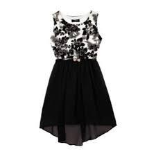 By By Girl Hi Low Floral Dress Girls 7 16 Girls White Dress Black N White Dress Dresses