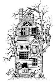 Coloringrocks Haunted House Drawing Halloween Coloring Pages Halloween Coloring