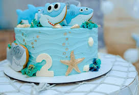 This is a red velvet cake out of a box. Fun Baby Shark Party Ideas For Kids