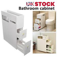 Shop for tall cabinet with drawers online at target. Bathroom Toilet Slim Floor Cabinet Narrow Storage Cupboard With Drawers Ebay