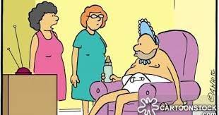 Regress To Go Backward Verb I Picked This Picture Because He S A Old Guy In A Diaper He S Going Backward Because He Already Past Funny Cartoons Cartoon Comics