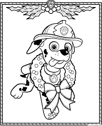 Print Paw Patrol Holiday Christmas Marshall Coloring Pages Paw Patrol Coloring Paw Patrol Christmas Free Christmas Coloring Pages
