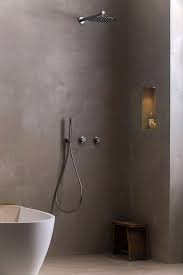Gray Marmorino Shower Eclectic Bathroom Design Bathroom Design Styles Bathroom Sink Decor