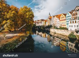 Tuebingen In The Stuttgart City Germany Colorful House In Riverside And Blue Sky Beautiful Old City In Europe Ad House Colors Stock Photos Cities In Europe