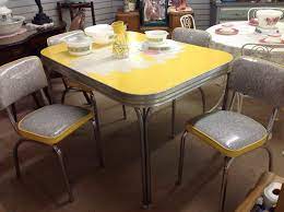 Formica top kitchen table sets at wayfair, we want to make sure you find the best home goods when you shop online. 1950 S Vintage Formica And Chrome Dining Set Mid Century Rare Yellow And Oakleaf Chrome Dining Set Dining Dining Set