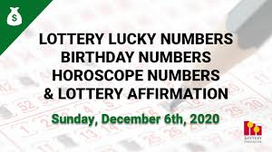 Date date range number 18 numbers. December 6th 2020 Lottery Lucky Numbers Birthday Numbers Horoscope Numbers Youtube