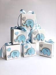 Elephant Favor Boxes Elephant Boy Baby Shower Gift Boxes Blue Etsy In 2021 Elephant Baby Shower Boy Baby Shower Gift Box Peanut Baby Shower