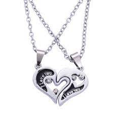 Interlocking Couples Necklaces Titanium Steel Lovers Necklace Couple Necklaces Mens Chain Necklace