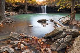 Falling water falls in its full autumn glory, Richland Creek Wilderness,  Ozark Nat'l Forest, Arkansas [OC][6144x4096] : r/EarthPorn
