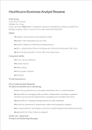 healthcare business analyst cv template