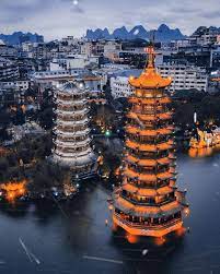 beautifulchina on instagram 桂林日月双塔 桂林 guilin 日月双塔 picture by seathebreezee thank you for sharing baby workout scenery pagoda