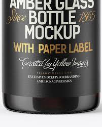 Small antique black glass sample liquor. Amber Glass Bottle Mockup In Bottle Mockups On Yellow Images Object Mockups