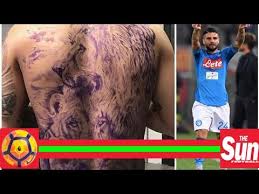 Lorenzo insigne tattoo are a theme that is being searched for and favored by . Lorenzo Insigne Reveals Incredible New Back Tattoo As Napoli Star Has Pride Of Lions Inked Youtube