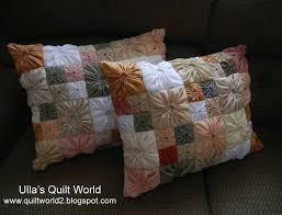 Yoyo quilts were more famous in 1930's and 1940's. Free Pattern Tutorial Square Yo Yo Quilted Pillow Case By Ulla