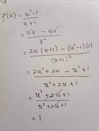 Salah satu aplikasi atau pemanfaatan konsep turunan (diferensial) dalam matematika adalah untuk menentukan gradien dan persamaan garis singgung dari suatu kurva. Tentukan Turunan Dari Fungsi Berikut F X X 1 X 1 Brainly Co Id
