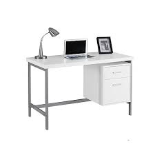 Monarch Specialties Computer Desk 48 L White Silver Metal I 7149 At Staples Contemporary Computer Desk Desk With Drawers Metal Computer Desk