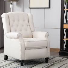 Modern Essentials Kara Upholstered Recliner Chair Multiple Colors Walmart Com Accent Chairs For Living Room Decor Essentials Modern Furniture Living Room
