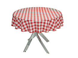 Canvas texture or background on table. Gingham Round Tablecloth Red Express Tablecloths