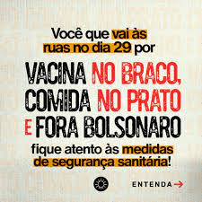 São ações urgentes que ajudam a recuperar a confiança e retomar a união entre os brasileiros. Todos As Ruas Dia 29 05 Vacina No Braco Comida No Prato Fora Bolsonaro Psol Pelotas 50