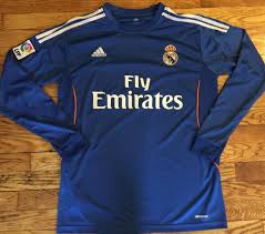 The 2017/18 adidas real madrid l/s away jersey is an instant classic. Adidas Real Madrid Renaldo Soccer Futbol Mens Large Long Sleeve Blue Jersey 1785834518
