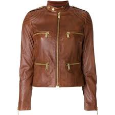 Michael Michael Kors Leather Moto Jacket 11 970 Mxn Liked On Polyvore Featuring Outerwear Jack Leather Moto Jacket Leather Jackets Women Brown Moto Jacket