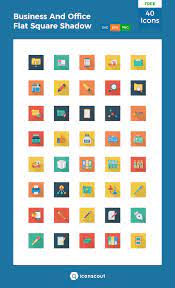 Download Business And Office Flat Square Shadow Icon Pack Available In Svg Png Eps Ai Icon Fonts Icon Pack Icon Office Icon