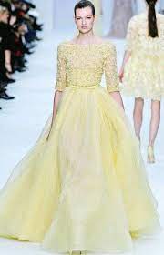 Vestido De Novia Color Amarillo Pastel Haute Couture Mode Robes Haute Couture