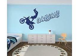 motorcross met naam kinderkamer muurstickers babykamer