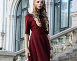 Plus Size Dress Cocktail Dress Womens Dress Red Dress Burgundy Dress Rust Women Dress Knee Length Short Sleeve Dress 1950 S Dress Evening Dresses Plus Size Plus Size Cocktail Dresses Evening Dresses