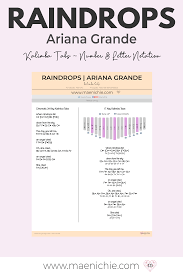 Easy 17 And 34 Key Kalimba Tabs Raindrops By Ariana Grande Number And Letter Notation In 2021 Notations Ariana Ariana Grande