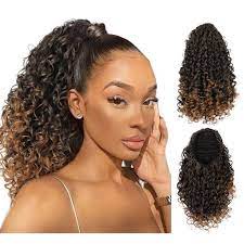 Synthetic Curly Drawstring Ponytail For Women Wigyy In 2021 Ponytail Hair Piece Drawstring Ponytail Curly Drawstring Ponytail