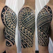 Cool tribal aztec face tattoo on men half sleeve truetattoos. 75 Half Sleeve Tribal Tattoos For Men Masculine Design Ideas Tribal Tattoos For Men Half Sleeve Tribal Tattoos Tribal Tattoos